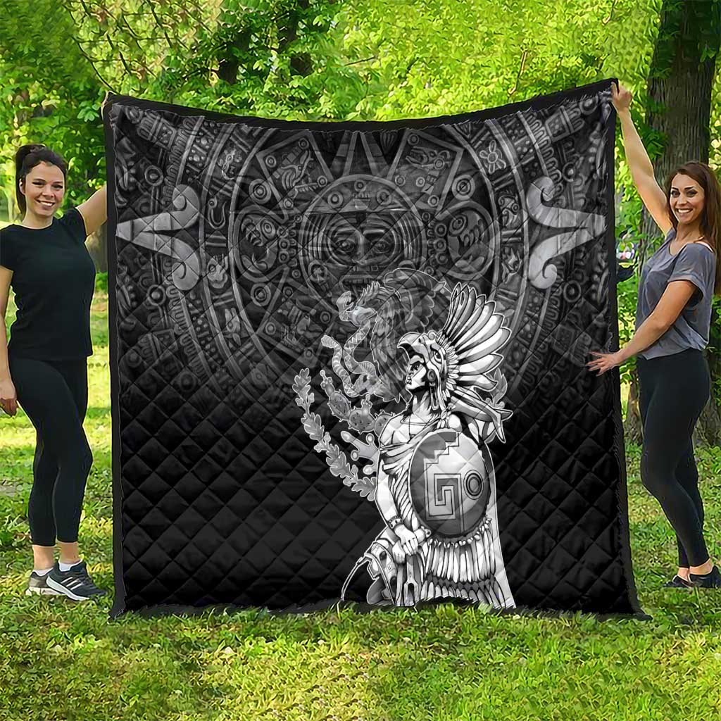 Mexico Aztec Warrior Quilt Huitzilopochtli With Aztec Calendar