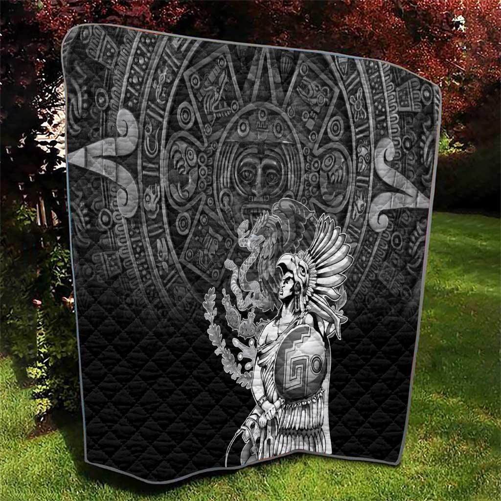 Mexico Aztec Warrior Quilt Huitzilopochtli With Aztec Calendar