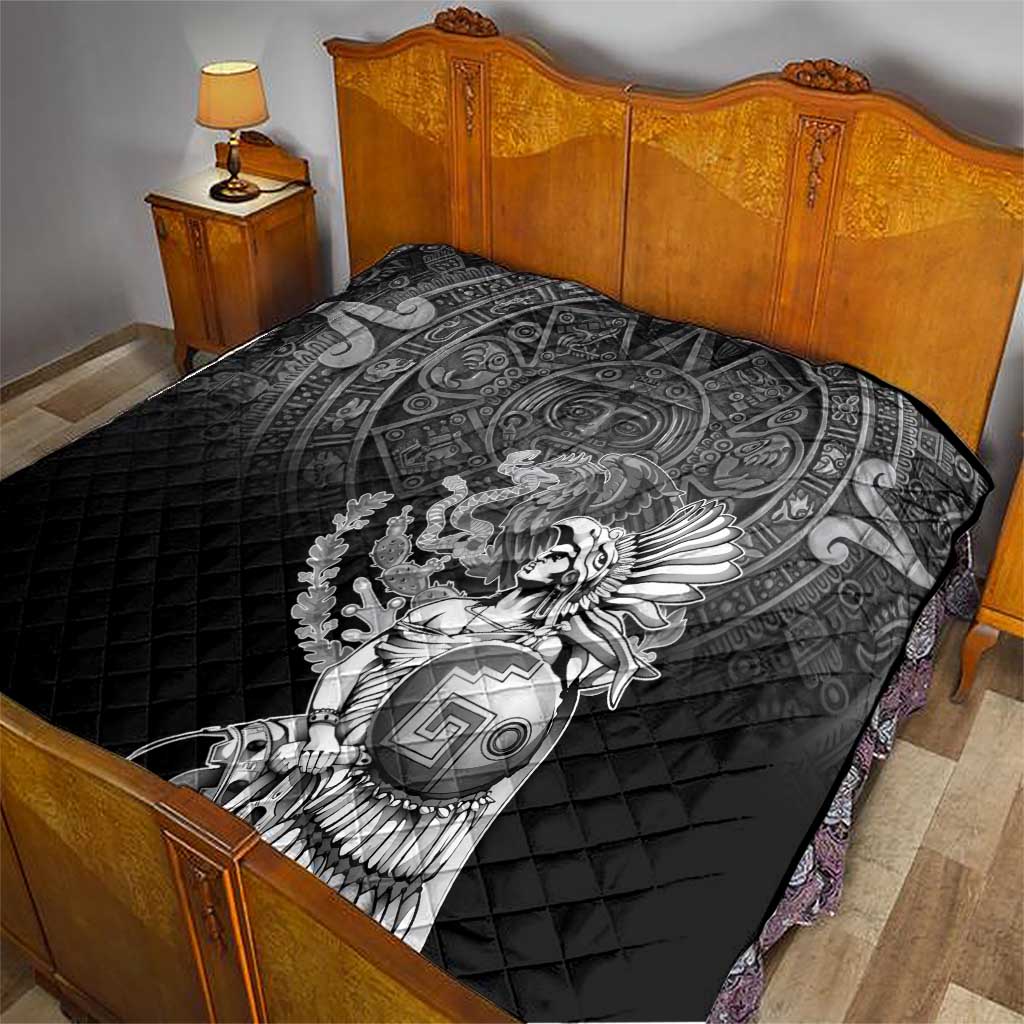 Mexico Aztec Warrior Quilt Huitzilopochtli With Aztec Calendar