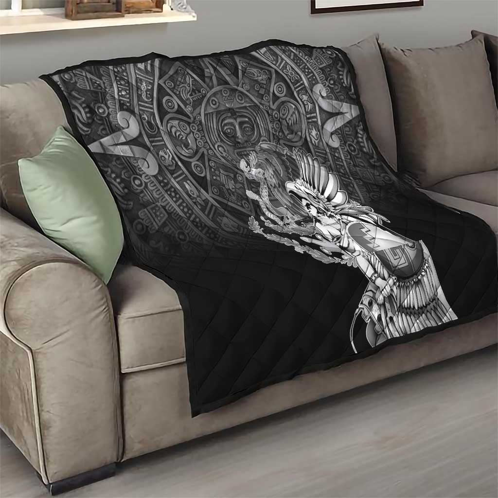 Mexico Aztec Warrior Quilt Huitzilopochtli With Aztec Calendar