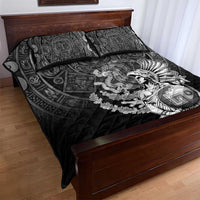 Mexico Aztec Warrior Quilt Bed Set Huitzilopochtli With Aztec Calendar