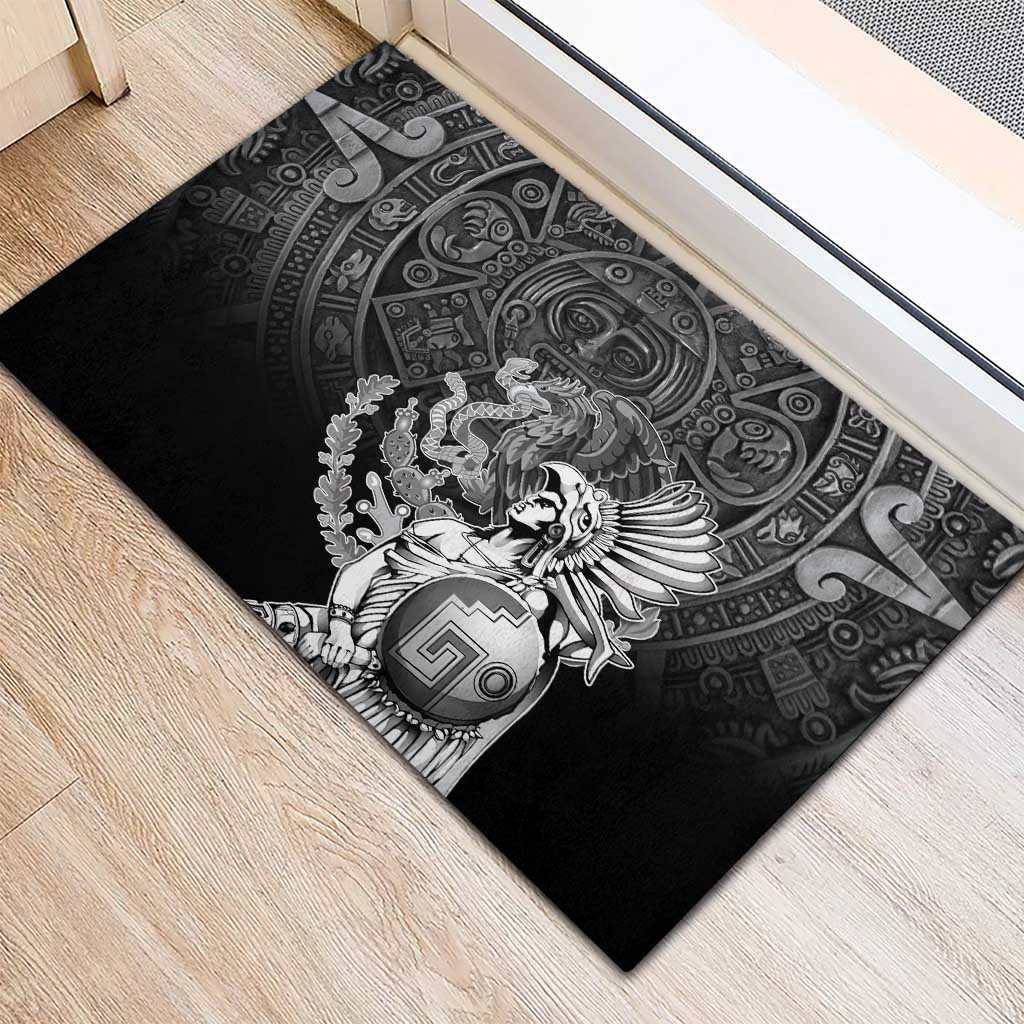 Mexico Aztec Warrior Rubber Doormat Huitzilopochtli With Aztec Calendar