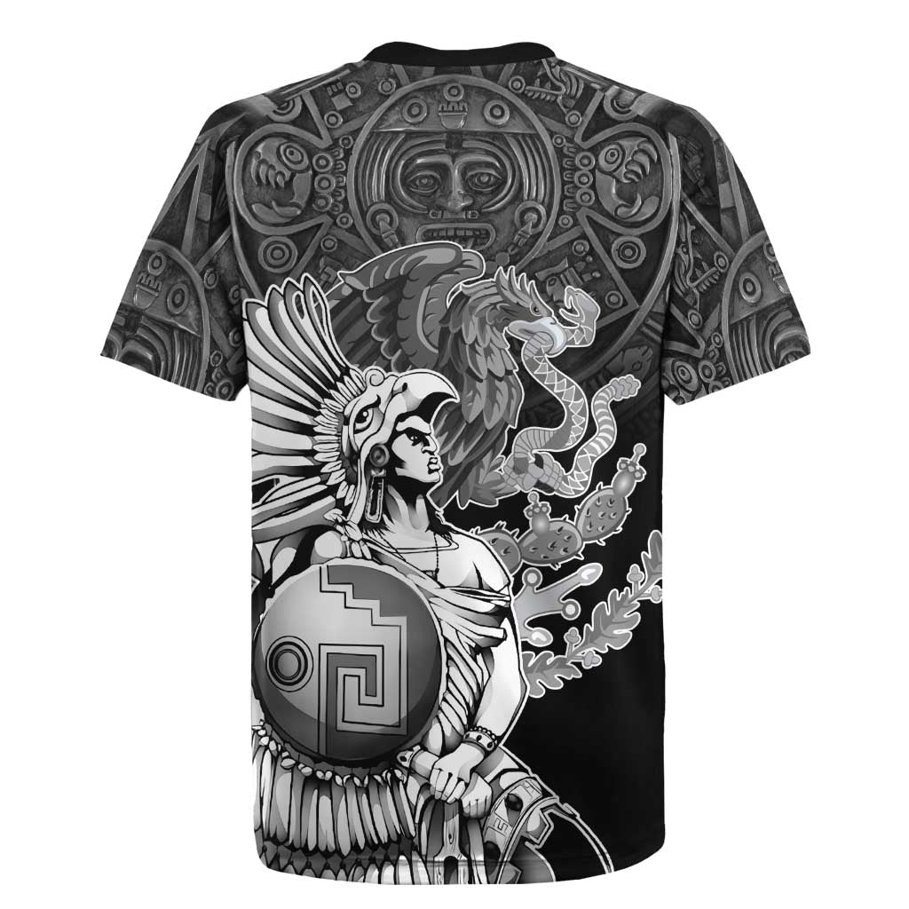 Mexico Aztec Warrior Rugby Jersey Huitzilopochtli With Aztec Calendar