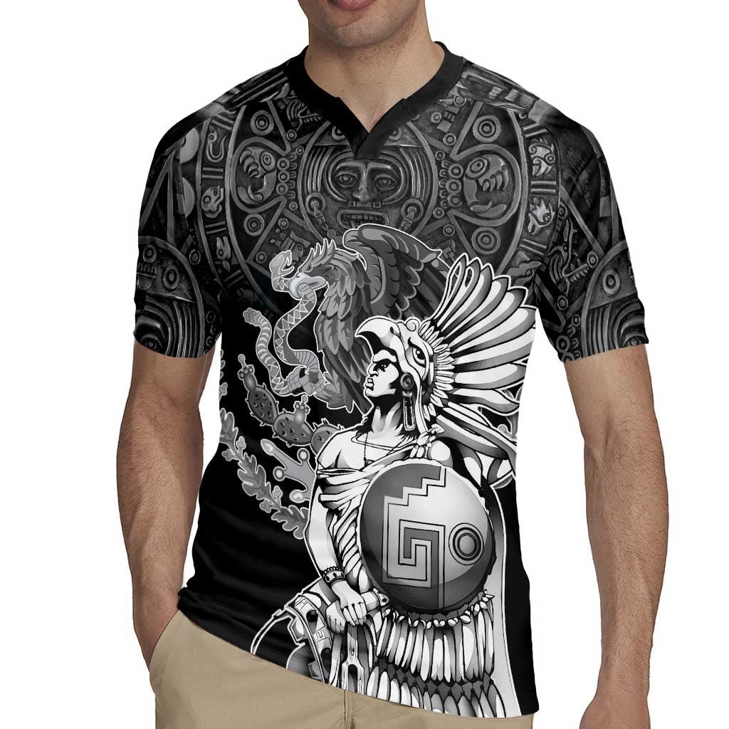 Mexico Aztec Warrior Rugby Jersey Huitzilopochtli With Aztec Calendar