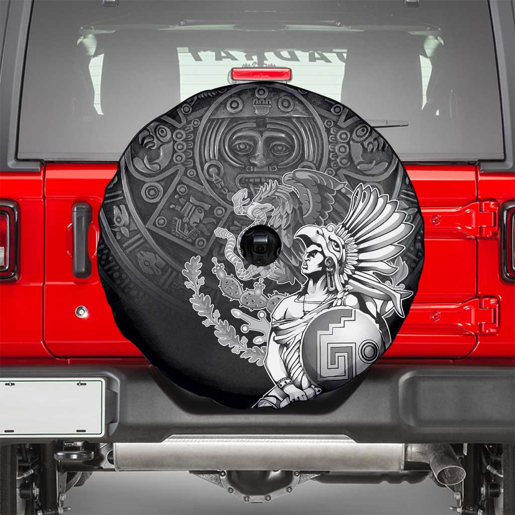 Mexico Aztec Warrior Spare Tire Cover Huitzilopochtli With Aztec Calendar