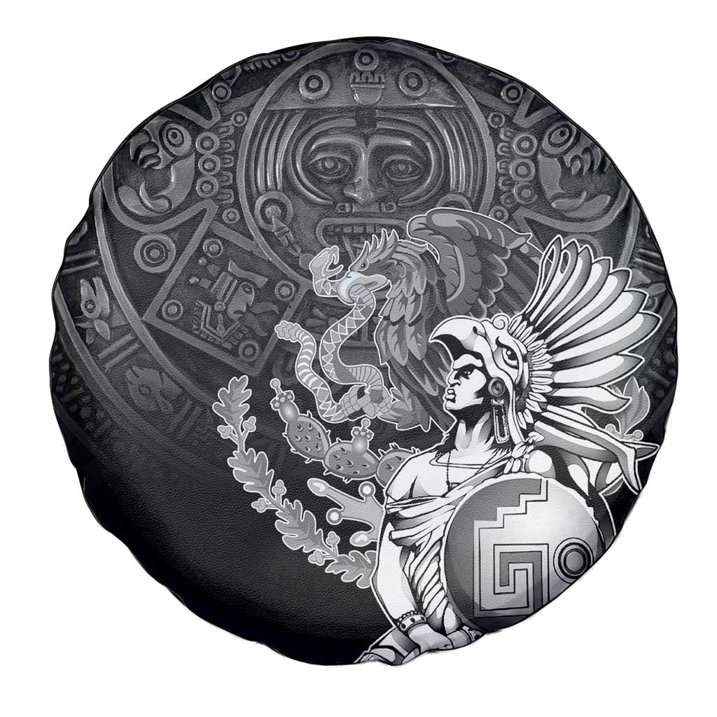 Mexico Aztec Warrior Spare Tire Cover Huitzilopochtli With Aztec Calendar