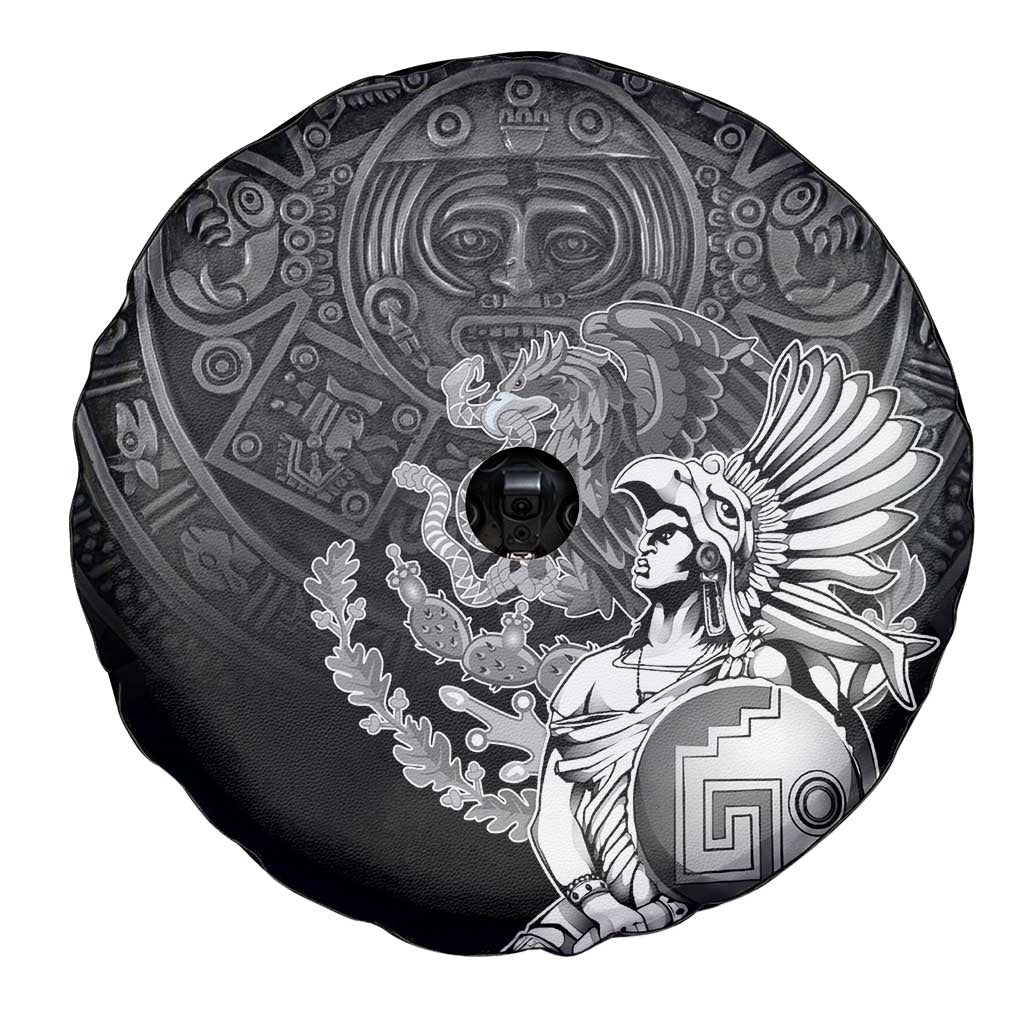 Mexico Aztec Warrior Spare Tire Cover Huitzilopochtli With Aztec Calendar
