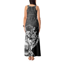 Mexico Aztec Warrior Tank Maxi Dress Huitzilopochtli With Aztec Calendar