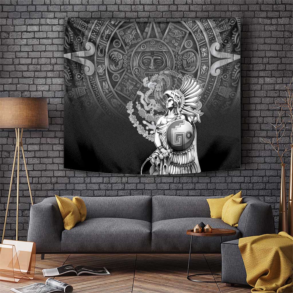 Mexico Aztec Warrior Tapestry Huitzilopochtli With Aztec Calendar