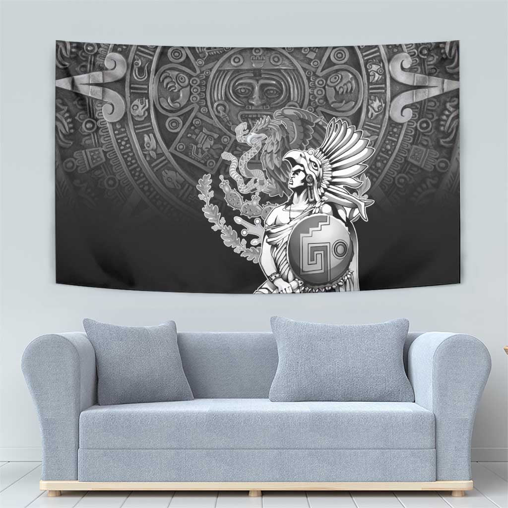 Mexico Aztec Warrior Tapestry Huitzilopochtli With Aztec Calendar