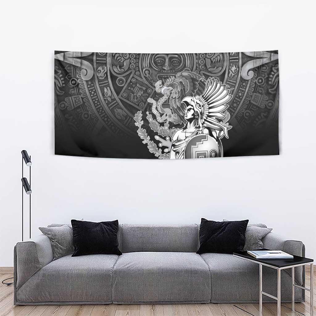 Mexico Aztec Warrior Tapestry Huitzilopochtli With Aztec Calendar