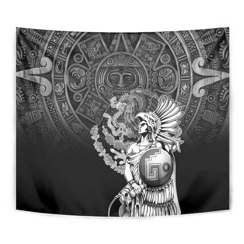 Mexico Aztec Warrior Tapestry Huitzilopochtli With Aztec Calendar