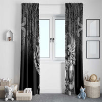 Mexico Aztec Warrior Window Curtain Huitzilopochtli With Aztec Calendar