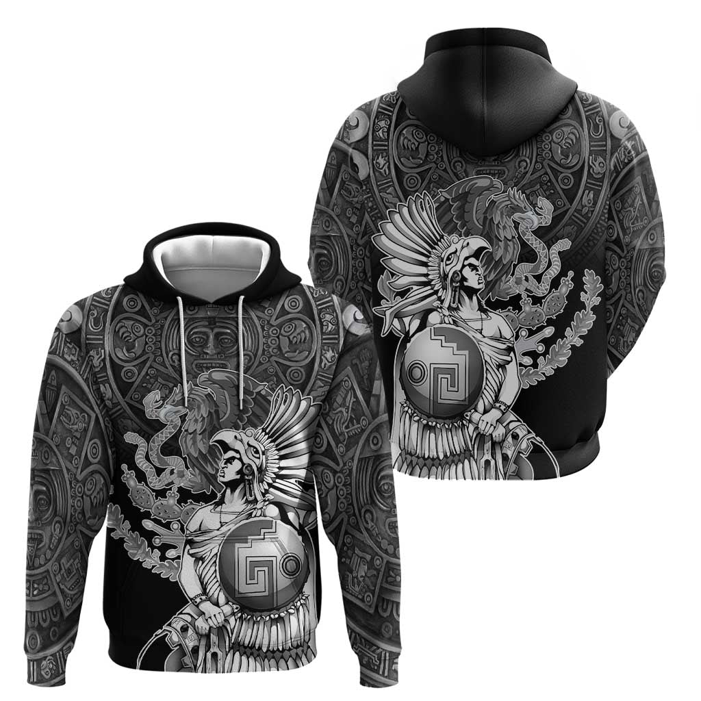 Mexico Aztec Warrior Zip Hoodie Huitzilopochtli With Aztec Calendar
