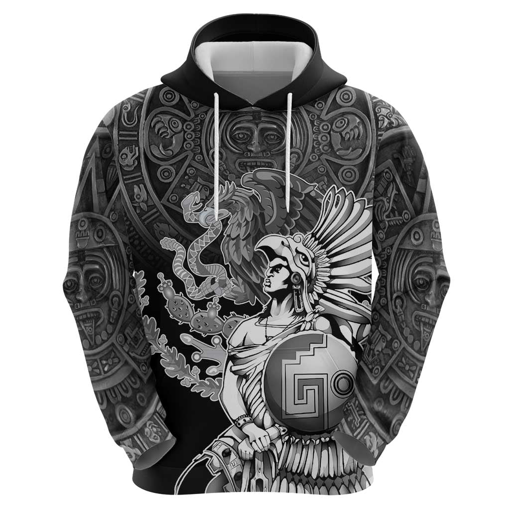 Mexico Aztec Warrior Zip Hoodie Huitzilopochtli With Aztec Calendar