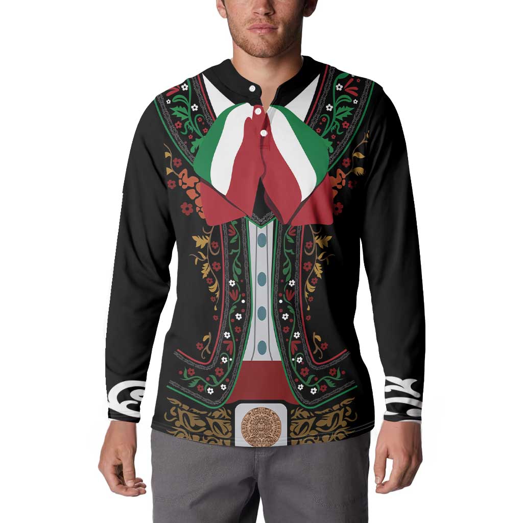 Mexico Cinco de Mayo Button Sweatshirt Charro Suit Style
