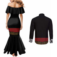 Mexico Cinco de Mayo Couples Matching Mermaid Dress and Long Sleeve Button Shirt Charro Suit Style