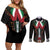 Mexico Cinco de Mayo Couples Matching Off Shoulder Short Dress and Long Sleeve Button Shirt Charro Suit Style