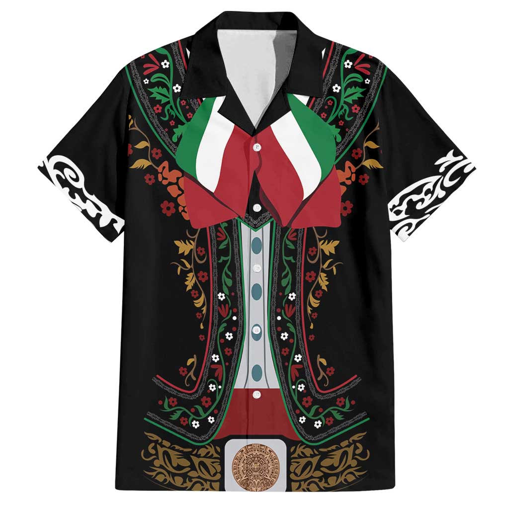 Mexico Cinco de Mayo Family Matching Long Sleeve Bodycon Dress and Hawaiian Shirt Charro Suit Style
