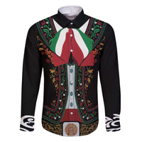 Mexico Cinco de Mayo Family Matching Off The Shoulder Long Sleeve Dress and Hawaiian Shirt Charro Suit Style