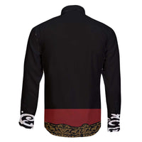 Mexico Cinco de Mayo Family Matching Off The Shoulder Long Sleeve Dress and Hawaiian Shirt Charro Suit Style