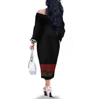 Mexico Cinco de Mayo Family Matching Off The Shoulder Long Sleeve Dress and Hawaiian Shirt Charro Suit Style