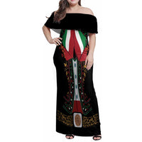 Mexico Cinco de Mayo Family Matching Off Shoulder Maxi Dress and Hawaiian Shirt Charro Suit Style