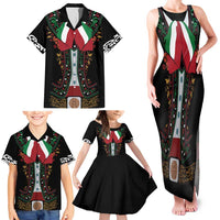 Mexico Cinco de Mayo Family Matching Tank Maxi Dress and Hawaiian Shirt Charro Suit Style