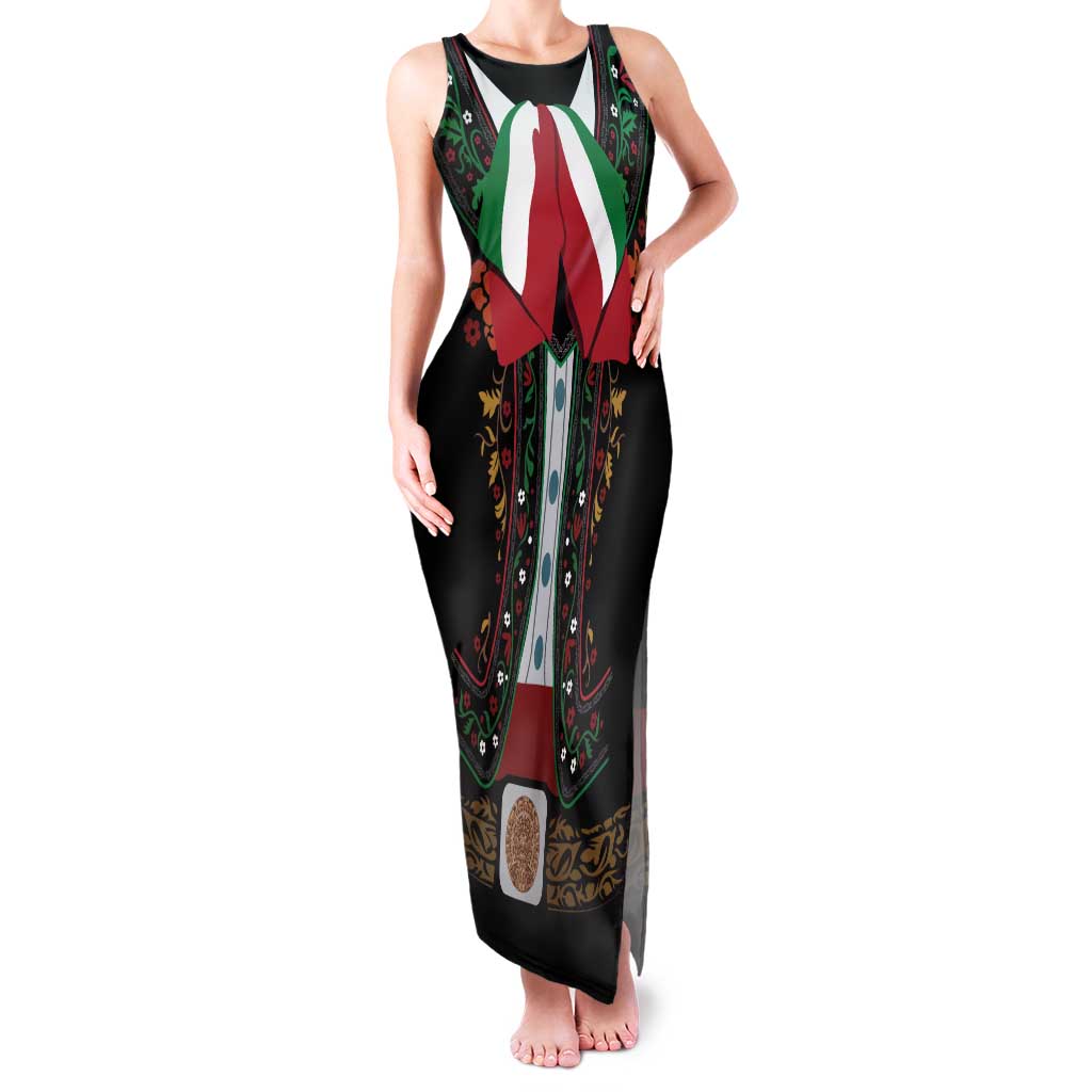 Mexico Cinco de Mayo Family Matching Tank Maxi Dress and Hawaiian Shirt Charro Suit Style