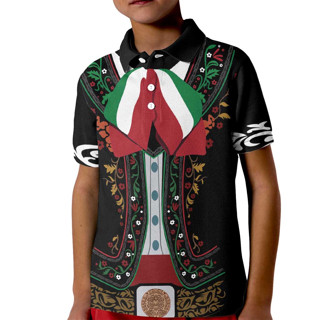 Mexico Cinco de Mayo Kid Polo Shirt Charro Suit Style