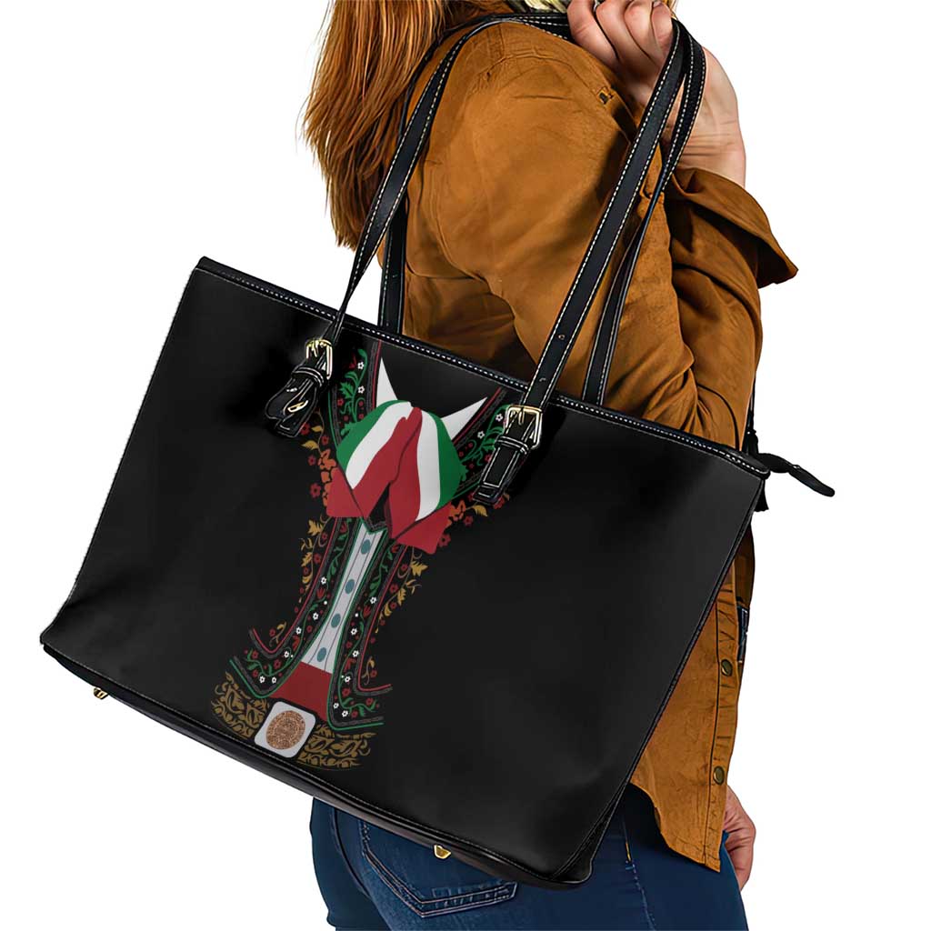 Mexico Cinco de Mayo Leather Tote Bag Charro Suit Style