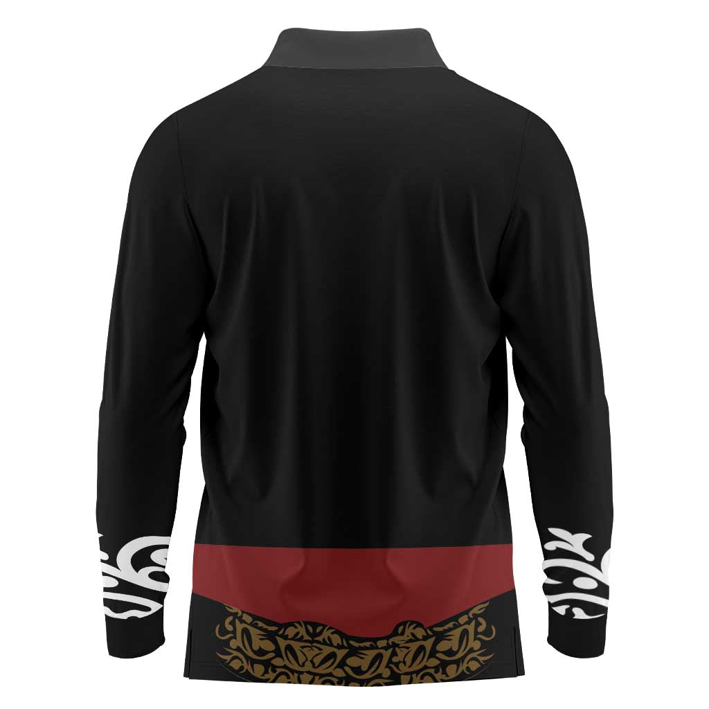 Mexico Cinco de Mayo Long Sleeve Polo Shirt Charro Suit Style