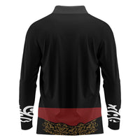 Mexico Cinco de Mayo Long Sleeve Polo Shirt Charro Suit Style