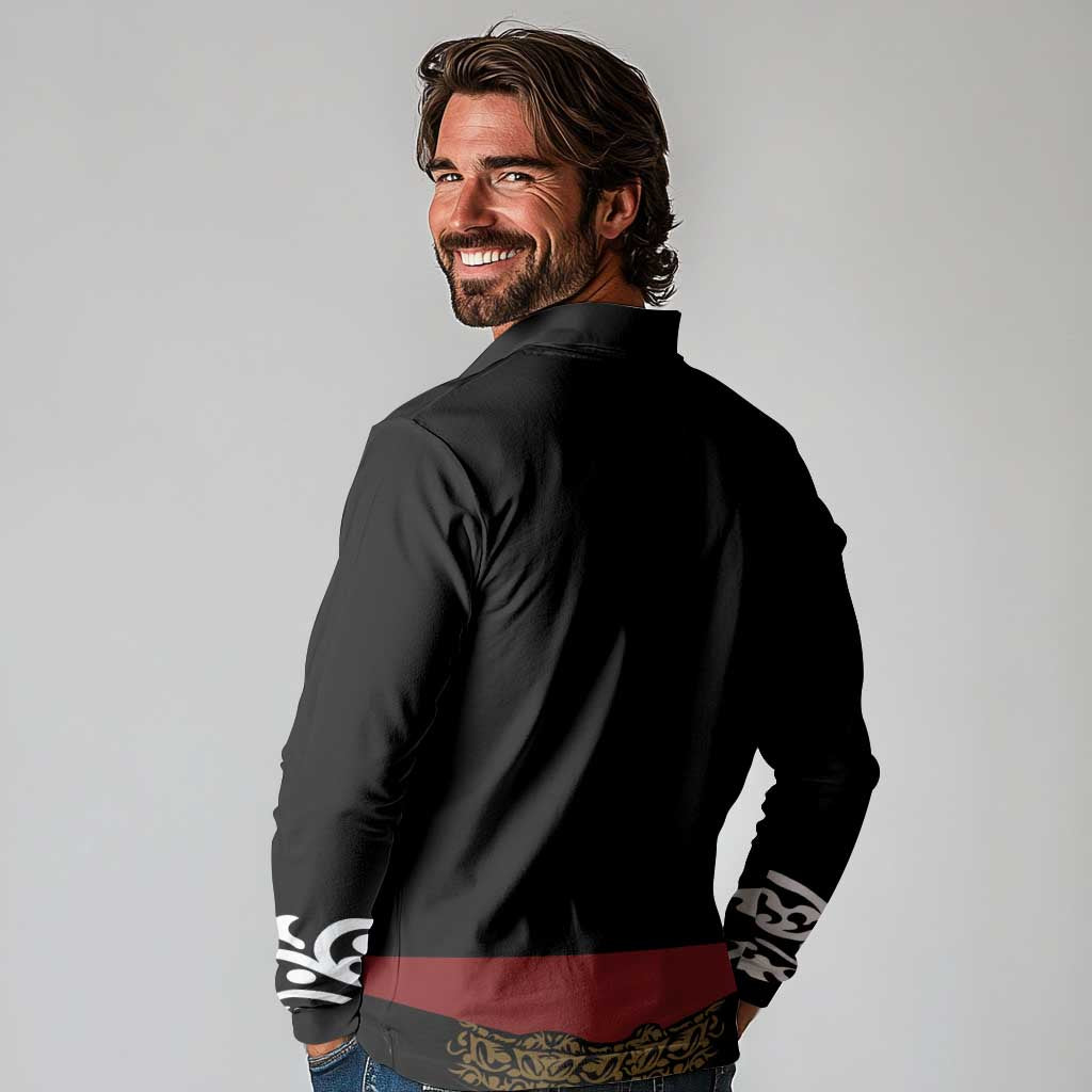 Mexico Cinco de Mayo Long Sleeve Polo Shirt Charro Suit Style