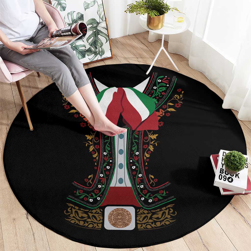 Mexico Cinco de Mayo Round Carpet Charro Suit Style