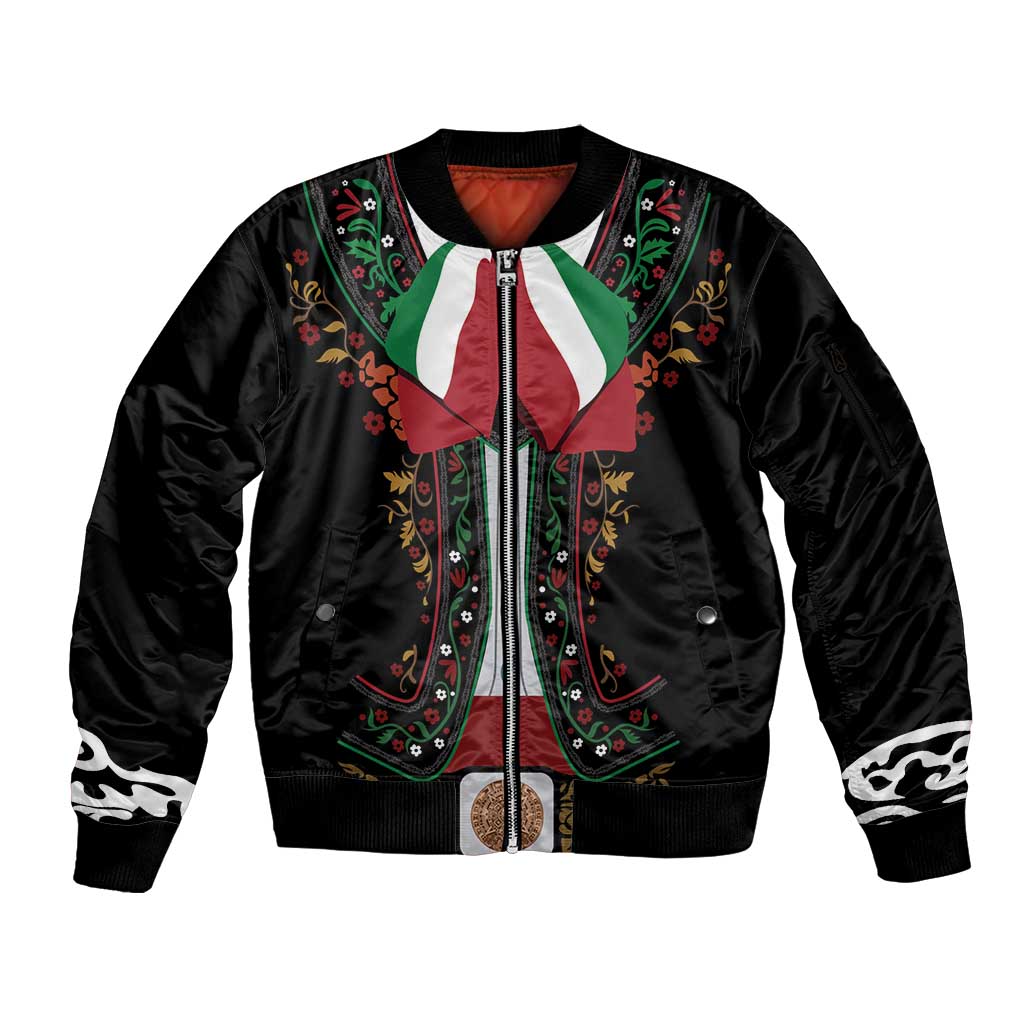 Mexico Cinco de Mayo Sleeve Zip Bomber Jacket Charro Suit Style