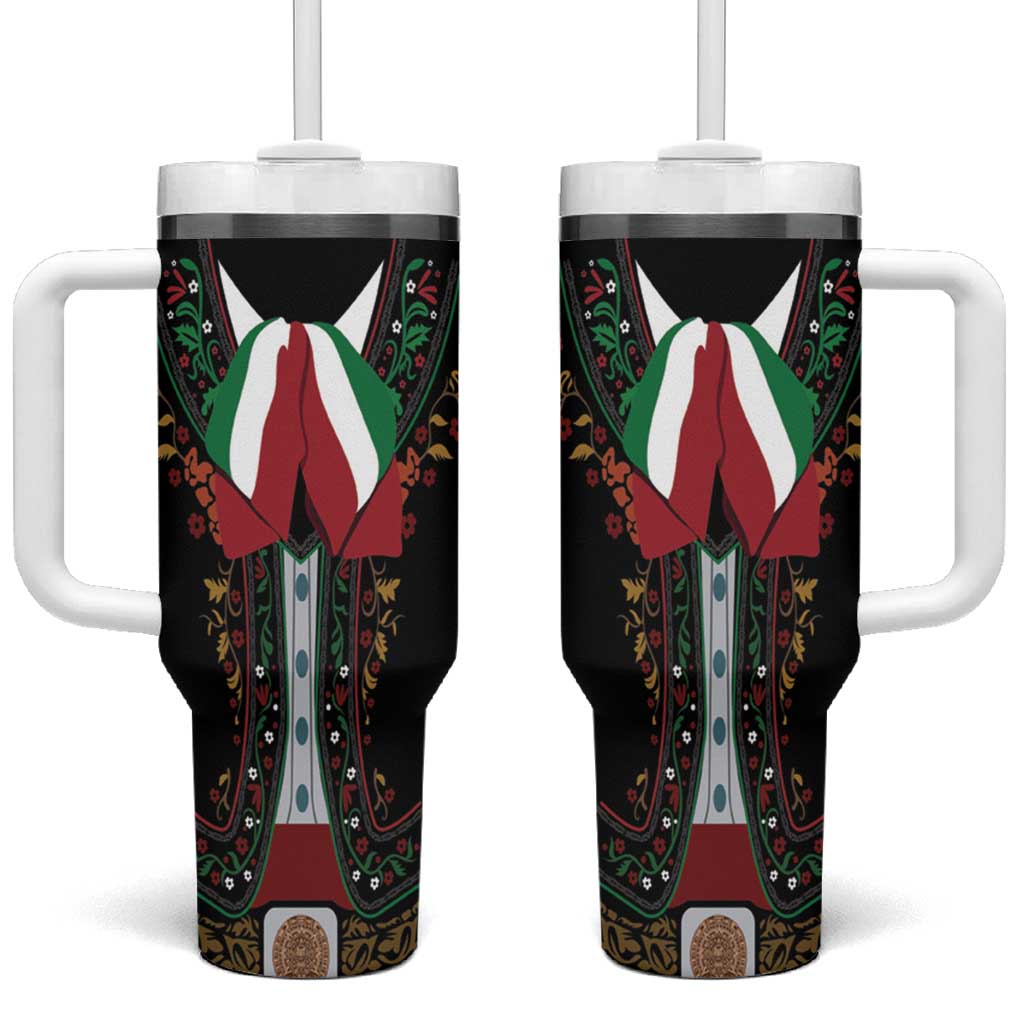Mexico Cinco de Mayo Tumbler With Handle Charro Suit Style