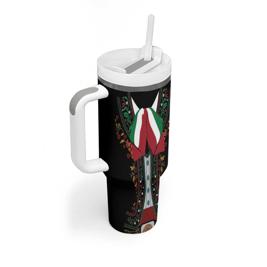 Mexico Cinco de Mayo Tumbler With Handle Charro Suit Style
