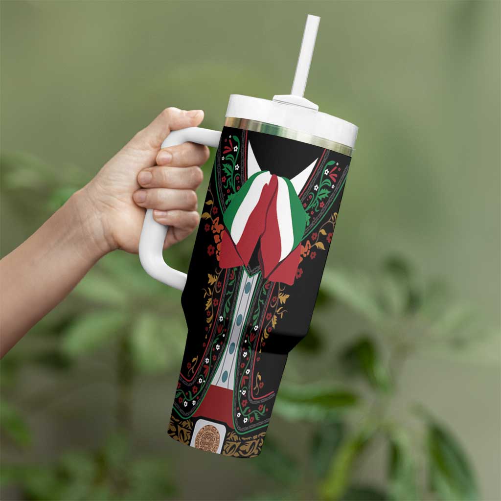 Mexico Cinco de Mayo Tumbler With Handle Charro Suit Style