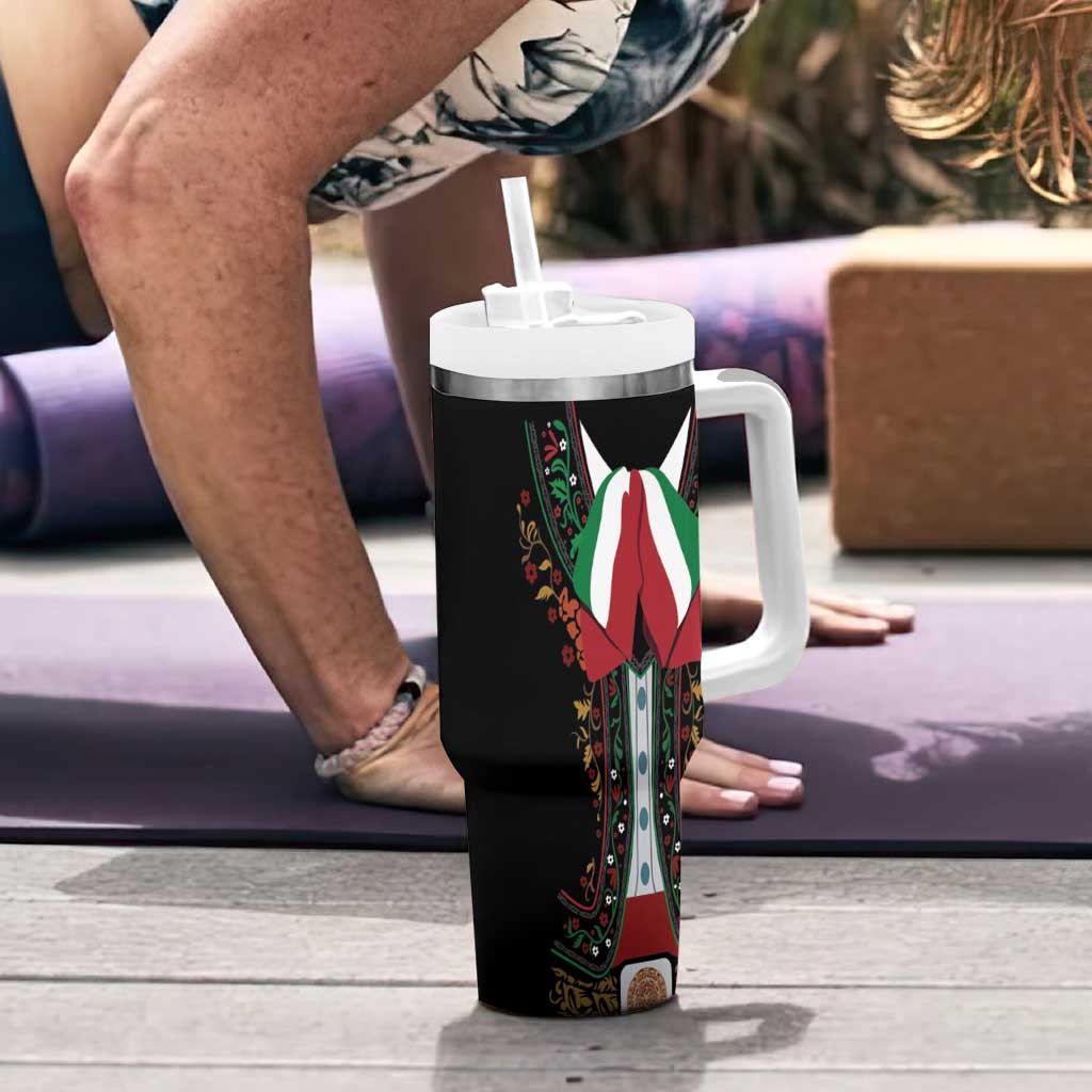 Mexico Cinco de Mayo Tumbler With Handle Charro Suit Style