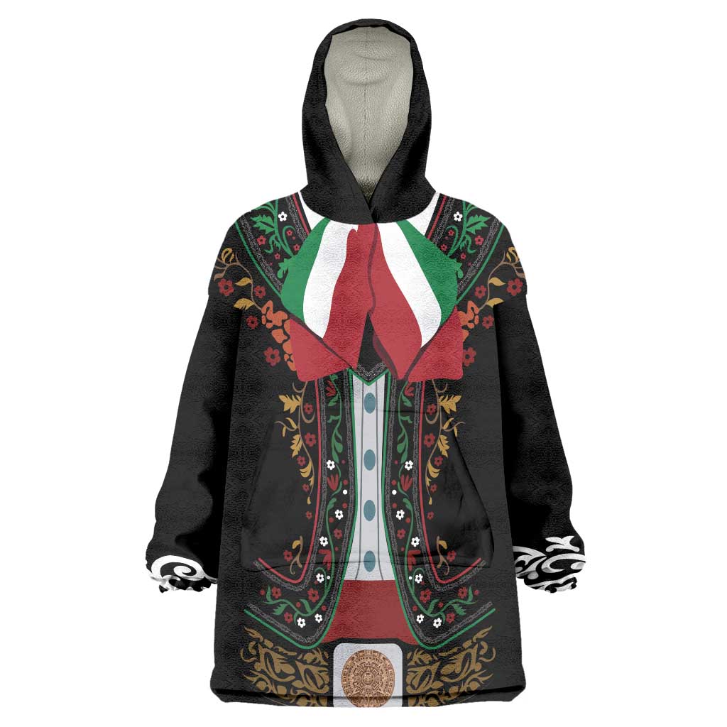Mexico Cinco de Mayo Wearable Blanket Hoodie Charro Suit Style