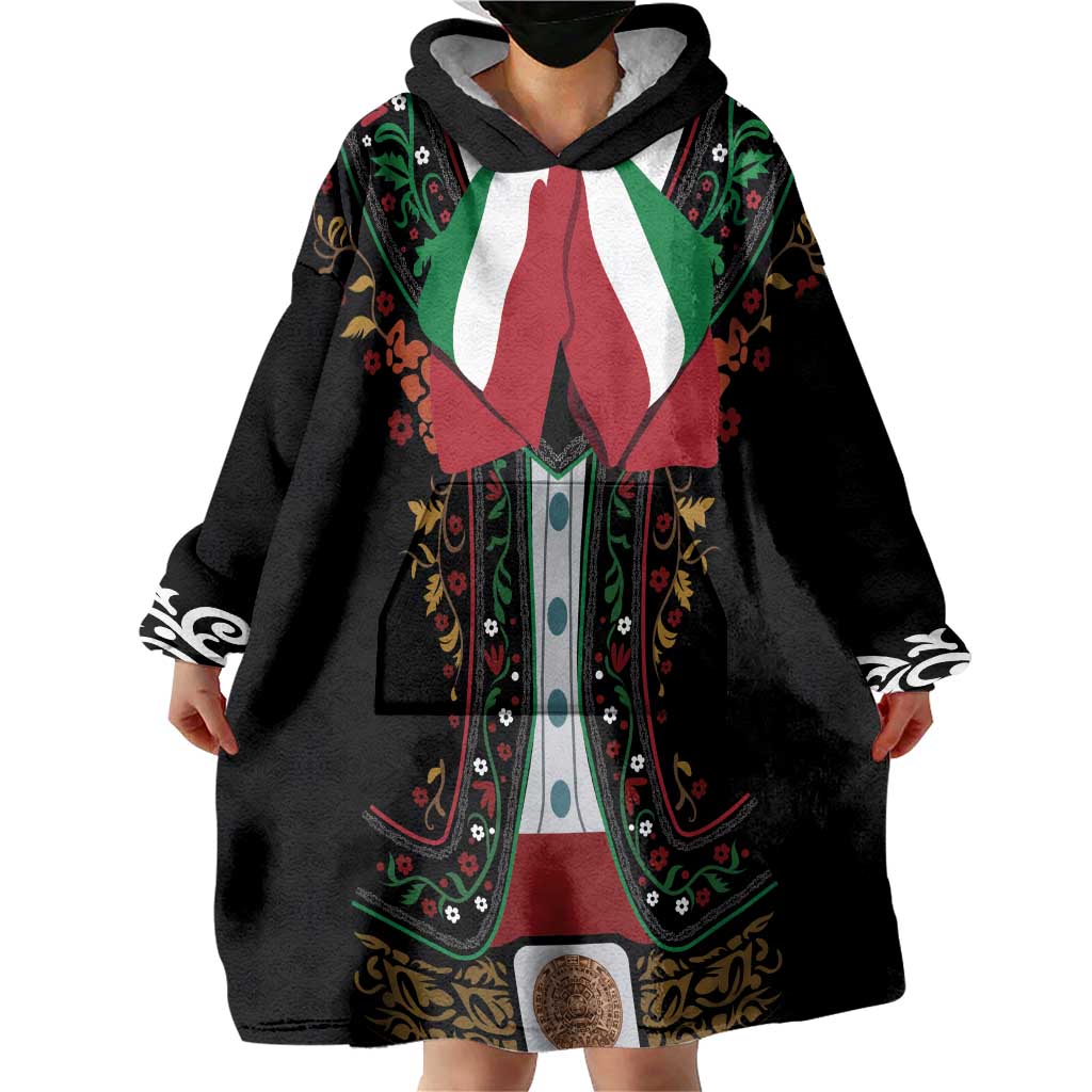 Mexico Cinco de Mayo Wearable Blanket Hoodie Charro Suit Style