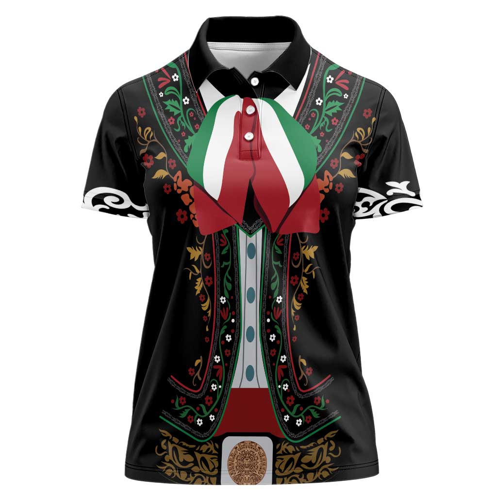 Mexico Cinco de Mayo Women Polo Shirt Charro Suit Style