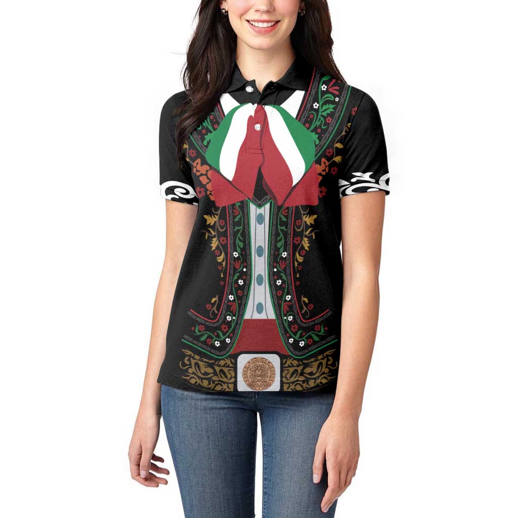 Mexico Cinco de Mayo Women Polo Shirt Charro Suit Style