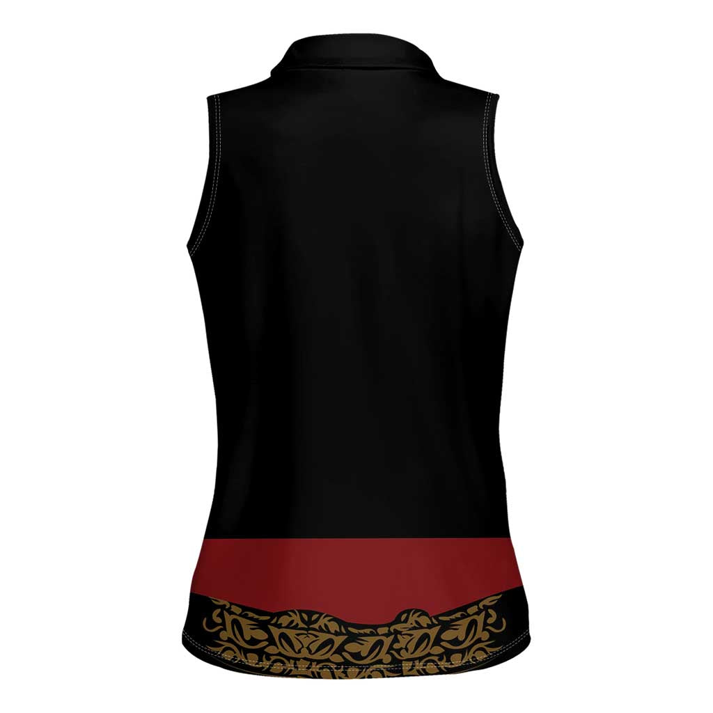 Mexico Cinco de Mayo Women Sleeveless Polo Shirt Charro Suit Style