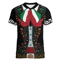 Mexico Cinco de Mayo Women V-Neck T-Shirt Charro Suit Style