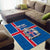 Personalized Iceland Coat of Arms Area Rug Runic Alphabet Viking Runes Pattern