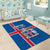 Personalized Iceland Coat of Arms Area Rug Runic Alphabet Viking Runes Pattern