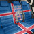 Personalized Iceland Coat of Arms Back Car Seat Cover Runic Alphabet Viking Runes Pattern