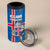 Personalized Iceland Coat of Arms 4 in 1 Can Cooler Tumbler Runic Alphabet Viking Runes Pattern
